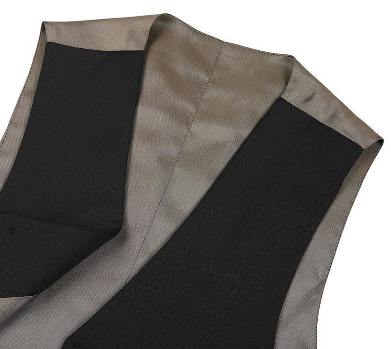 Bevagna Collection - Wool Suit Dress Vest 5 Buttons Regular Fit In Black Product Image