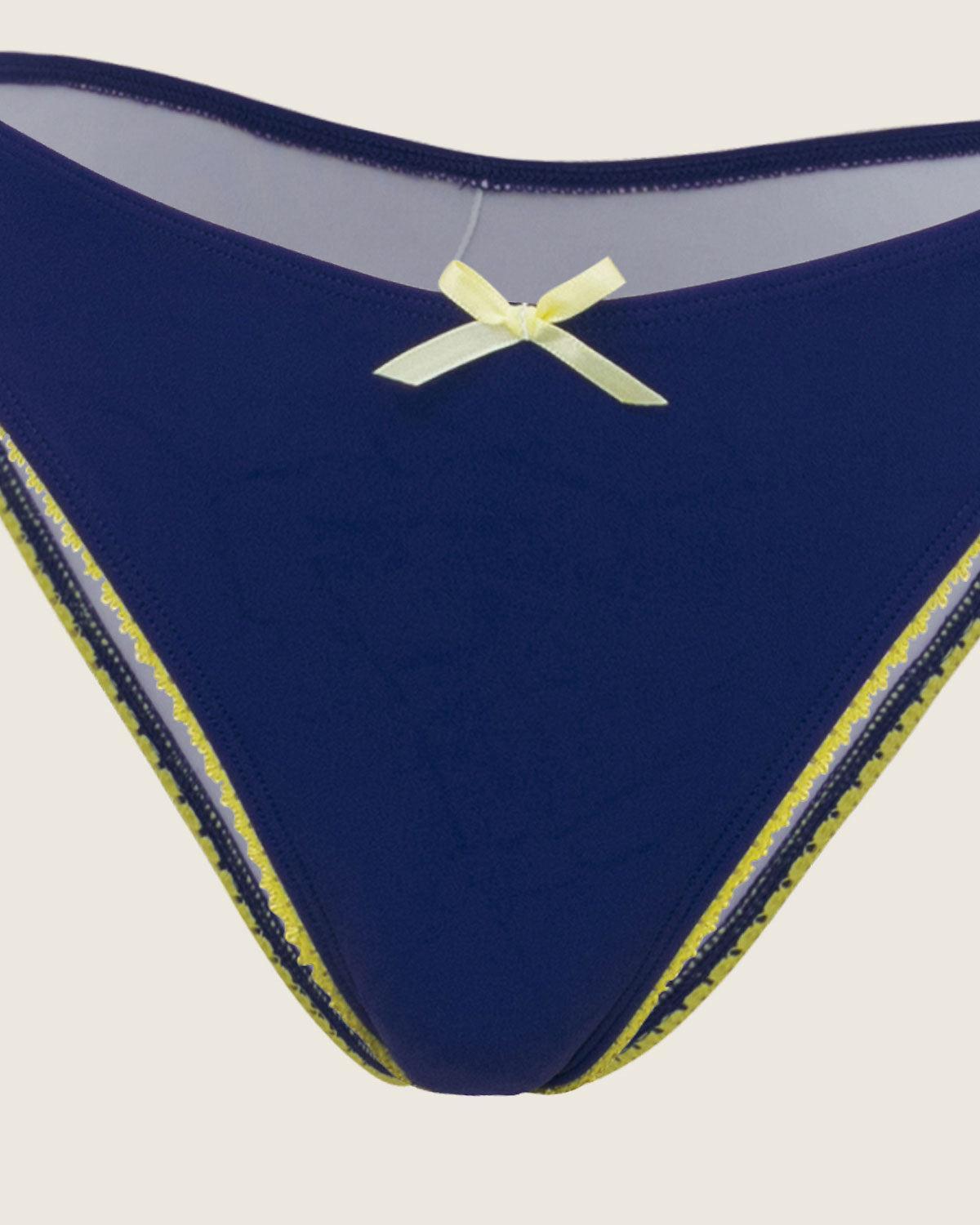 Blue Lace Contrasting Underwire Bikini Set Product Image