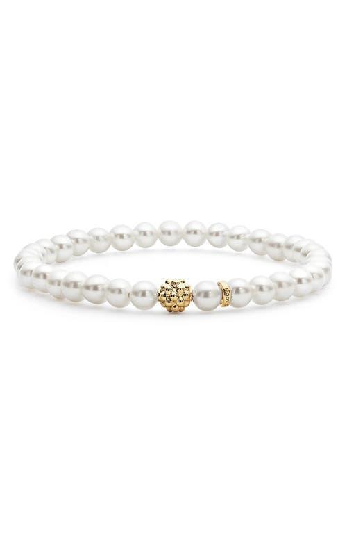 LAGOS Caviar Icon Cultured Freshwater Pearl Bracelet With 18k Gold Caviar Station Product Image