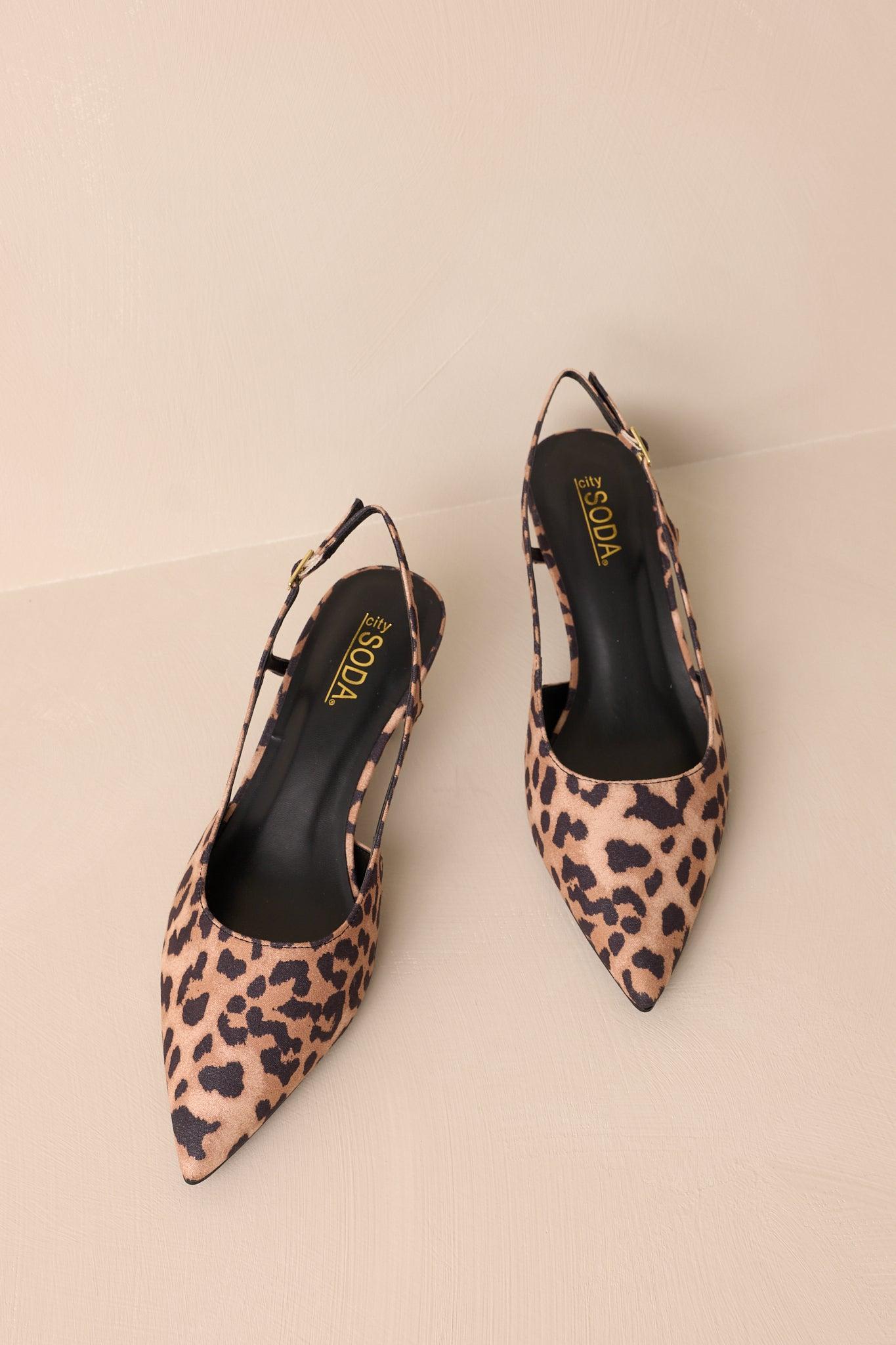 Fiercely Stunned Leopard Print Kitten Heels Product Image