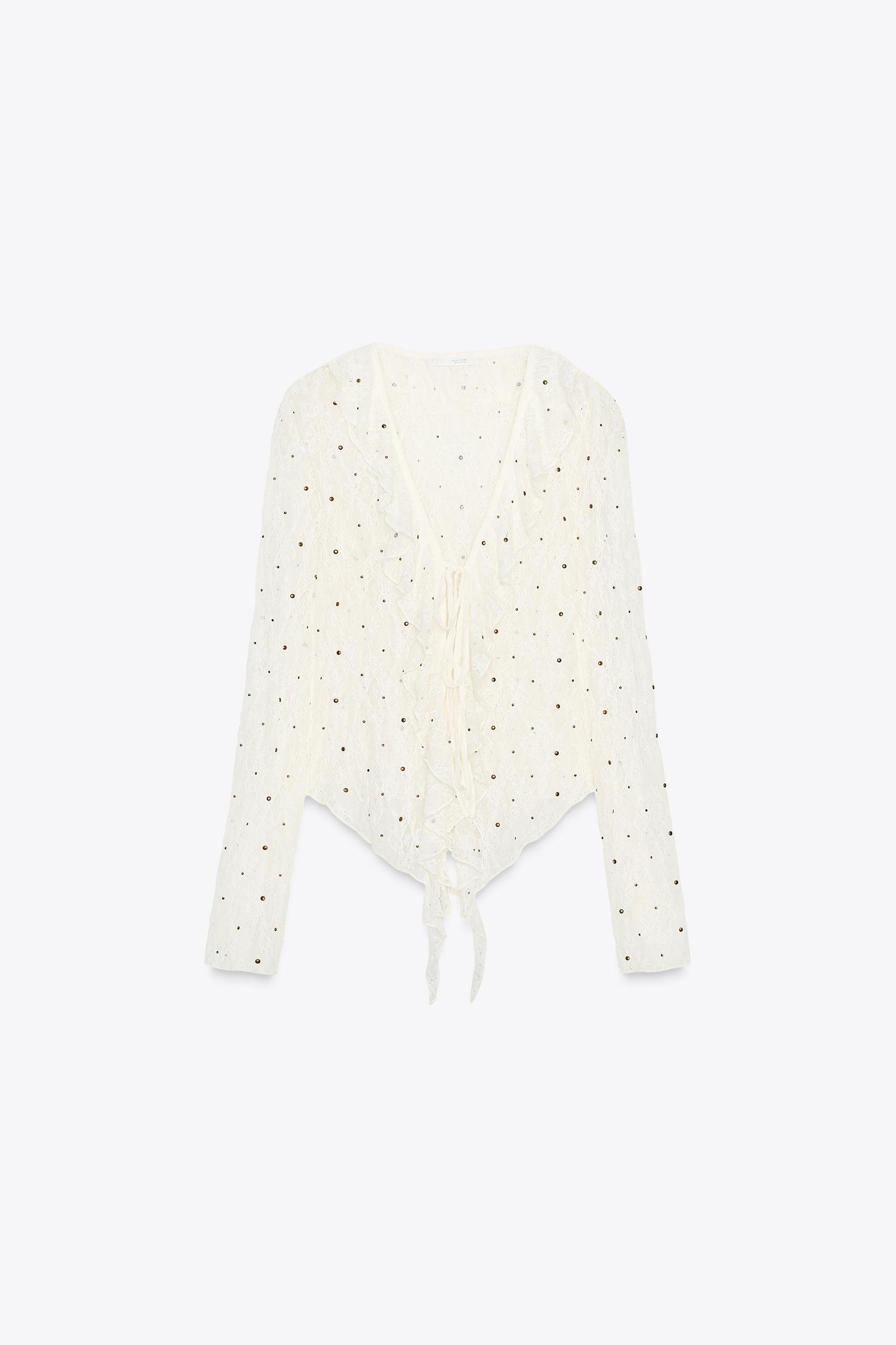 STUDDED LACE TOP Product Image
