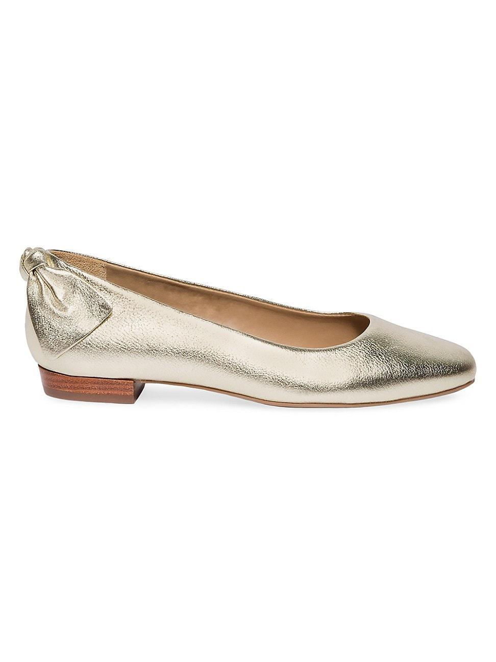 Womens Eloisa Metallic Leather Bow Flats Product Image