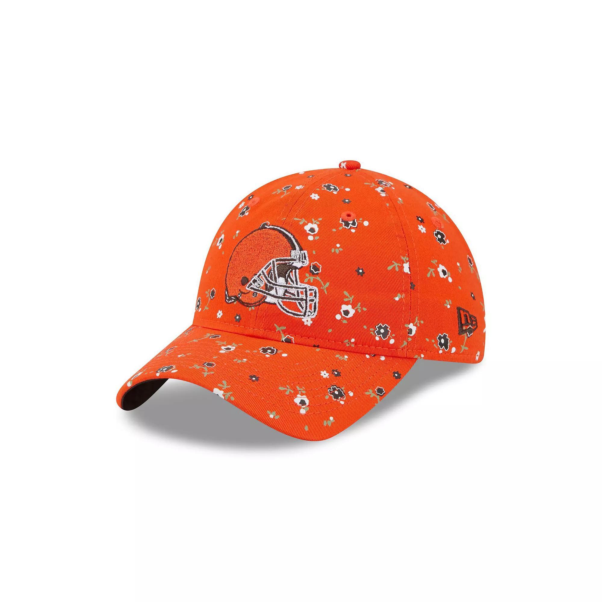 Women's New Era Orange Cleveland Browns  Floral 9TWENTY Adjustable Hat Product Image