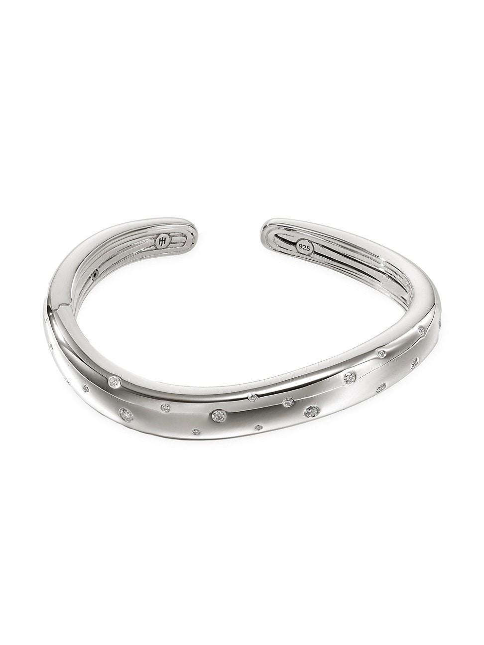 Womens Surf Sterling Silver & 0.55 TCW Diamond Cuff Product Image