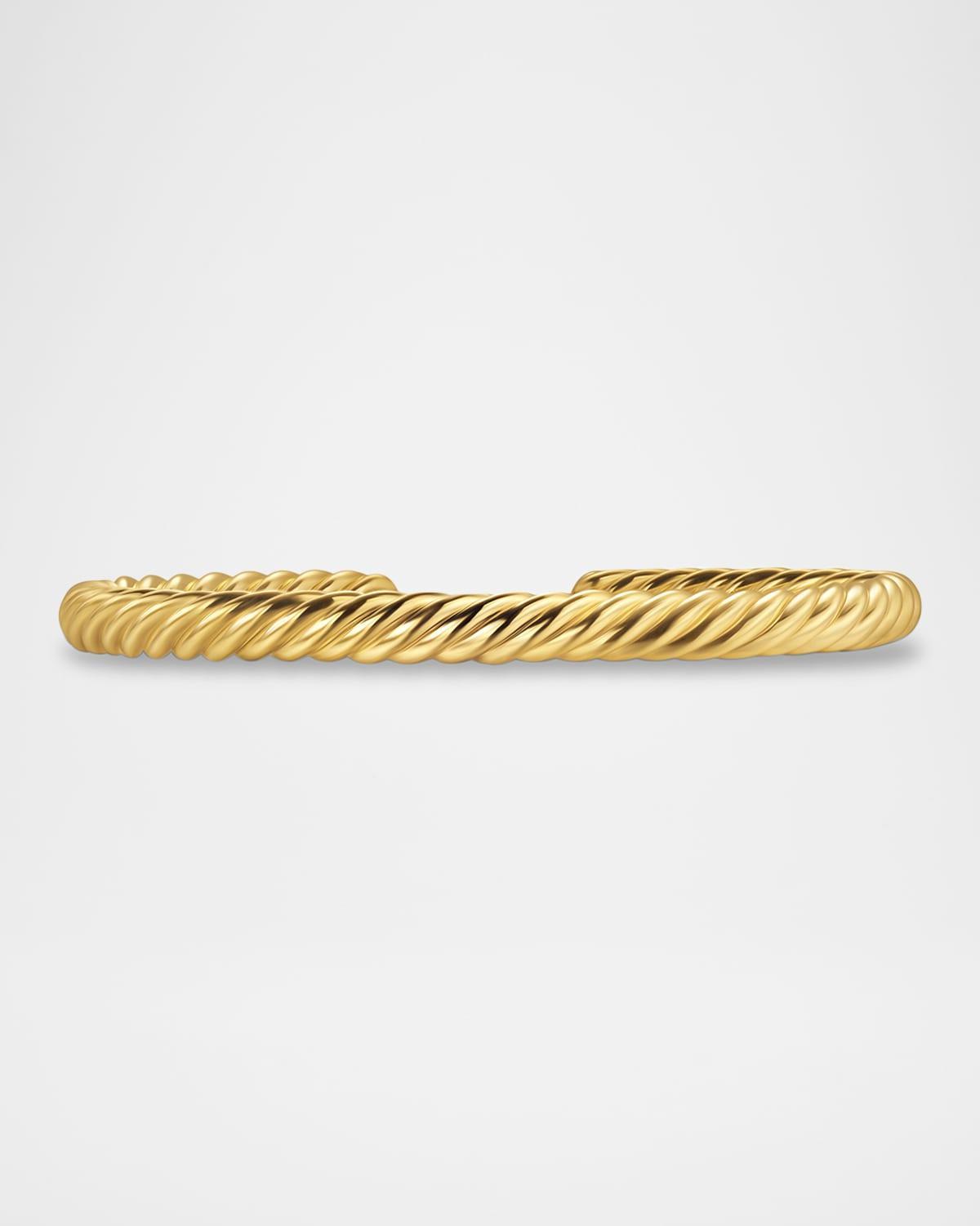 Mens Cable Cuff Bracelet in 18K Gold, 6mm Product Image