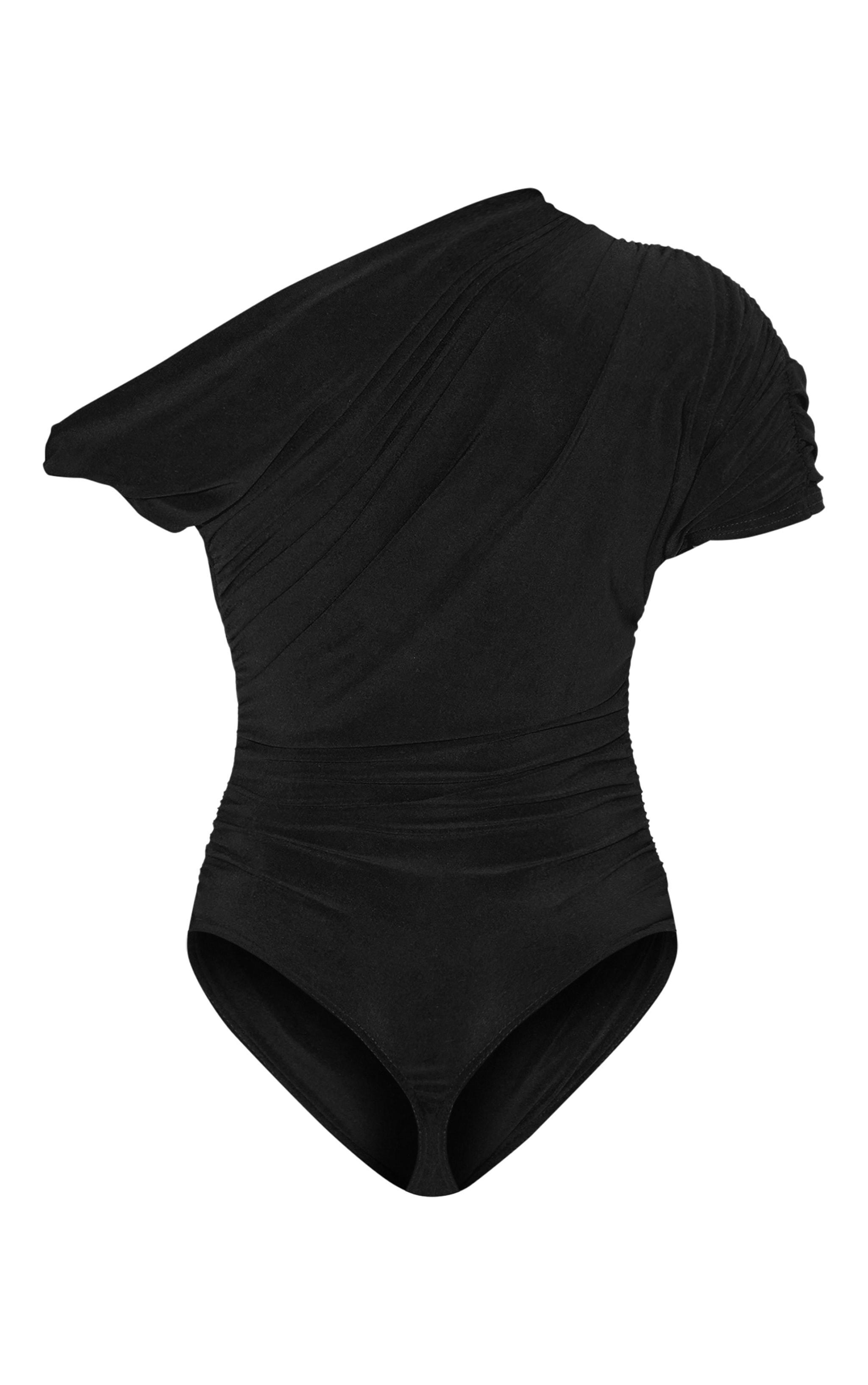 Petite Black Soft Touch Twist Detail Bodysuit Product Image