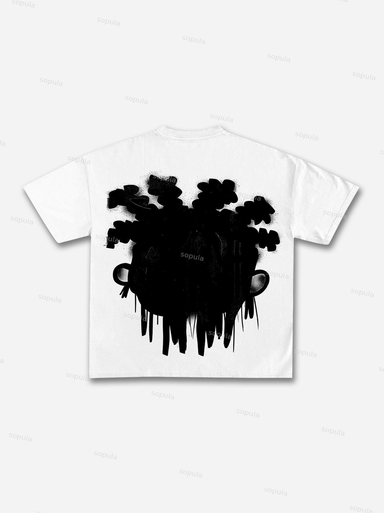 Vintage Big Face Graphic Cotton T-shirt Product Image