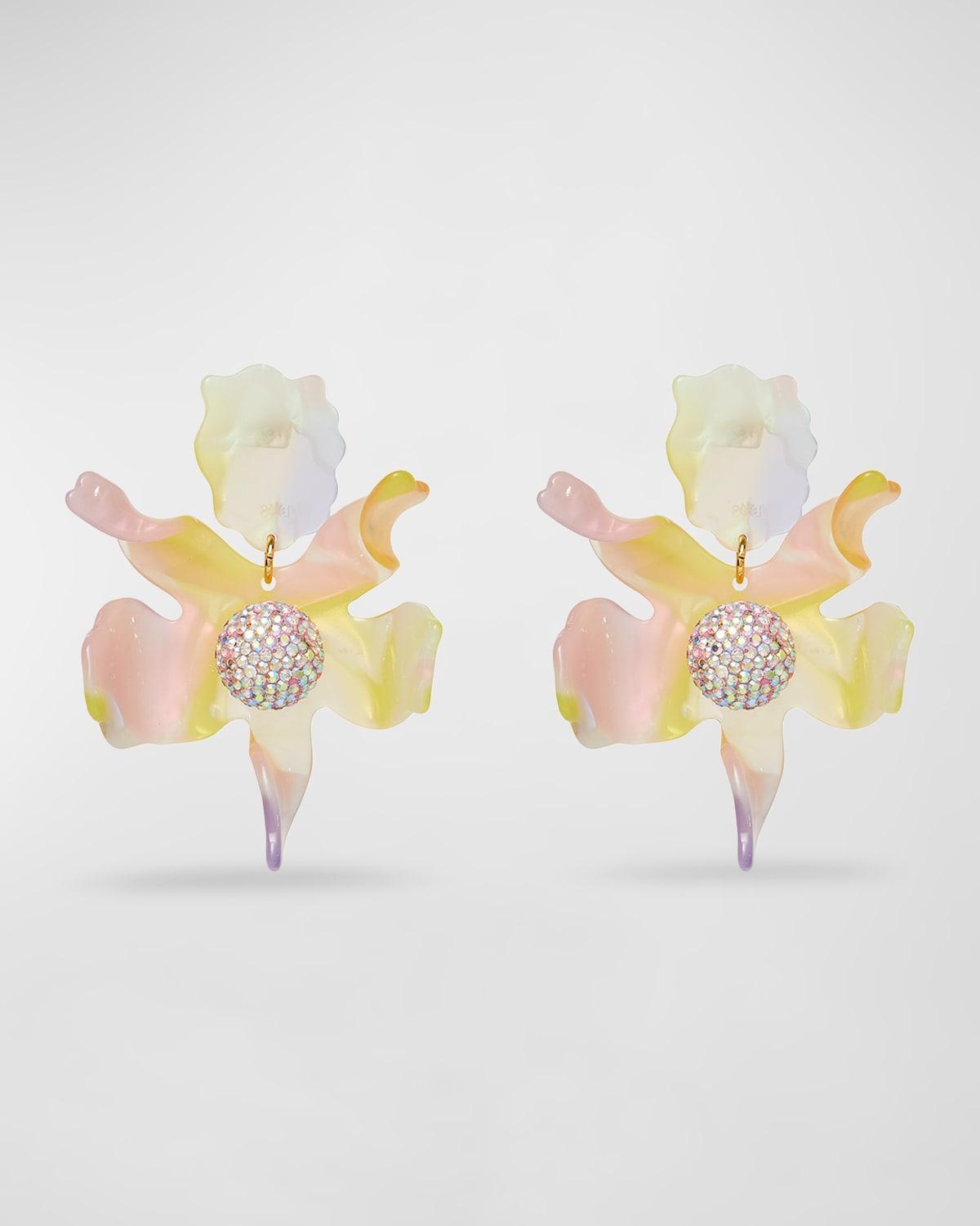 Crystal Lily Earrings, Apricot Ombre Product Image