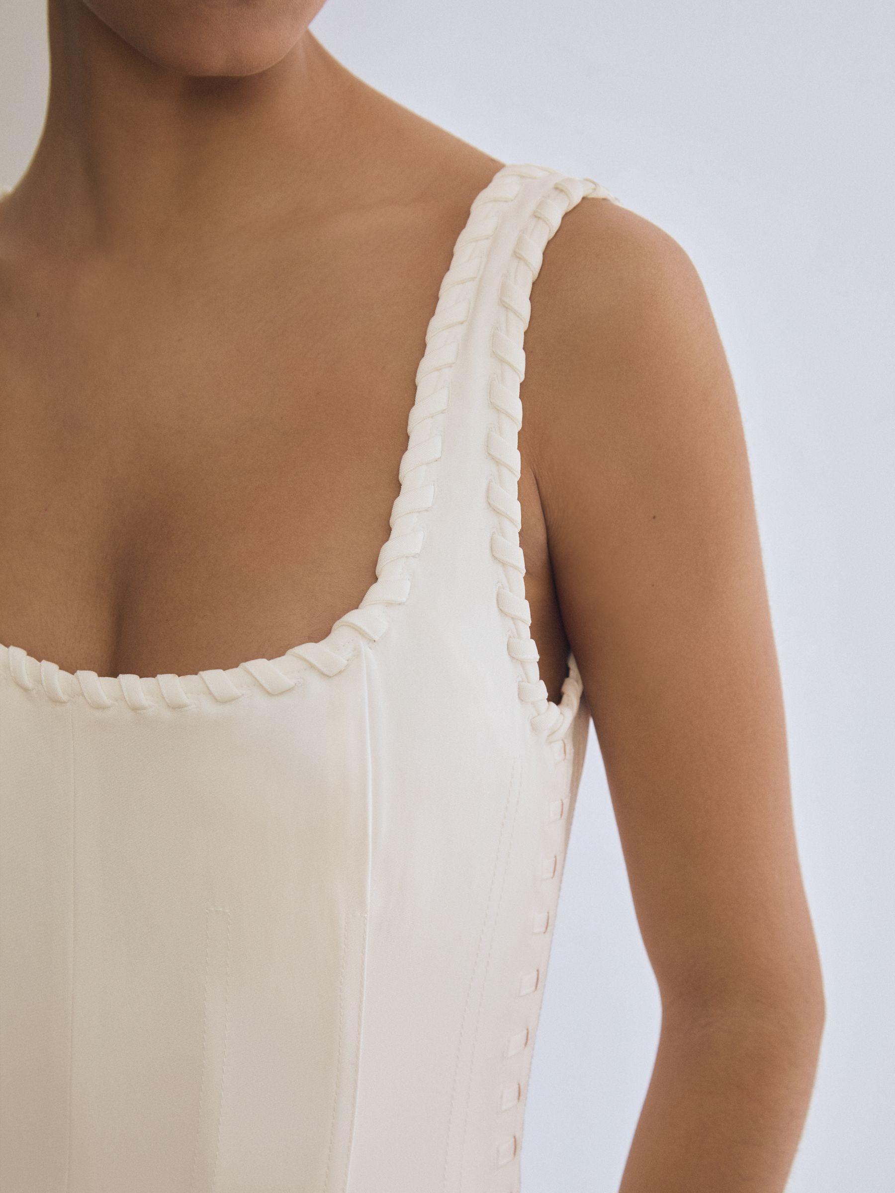 Atelier Whipstitch Wide-Leg Jumpsuit in White Product Image