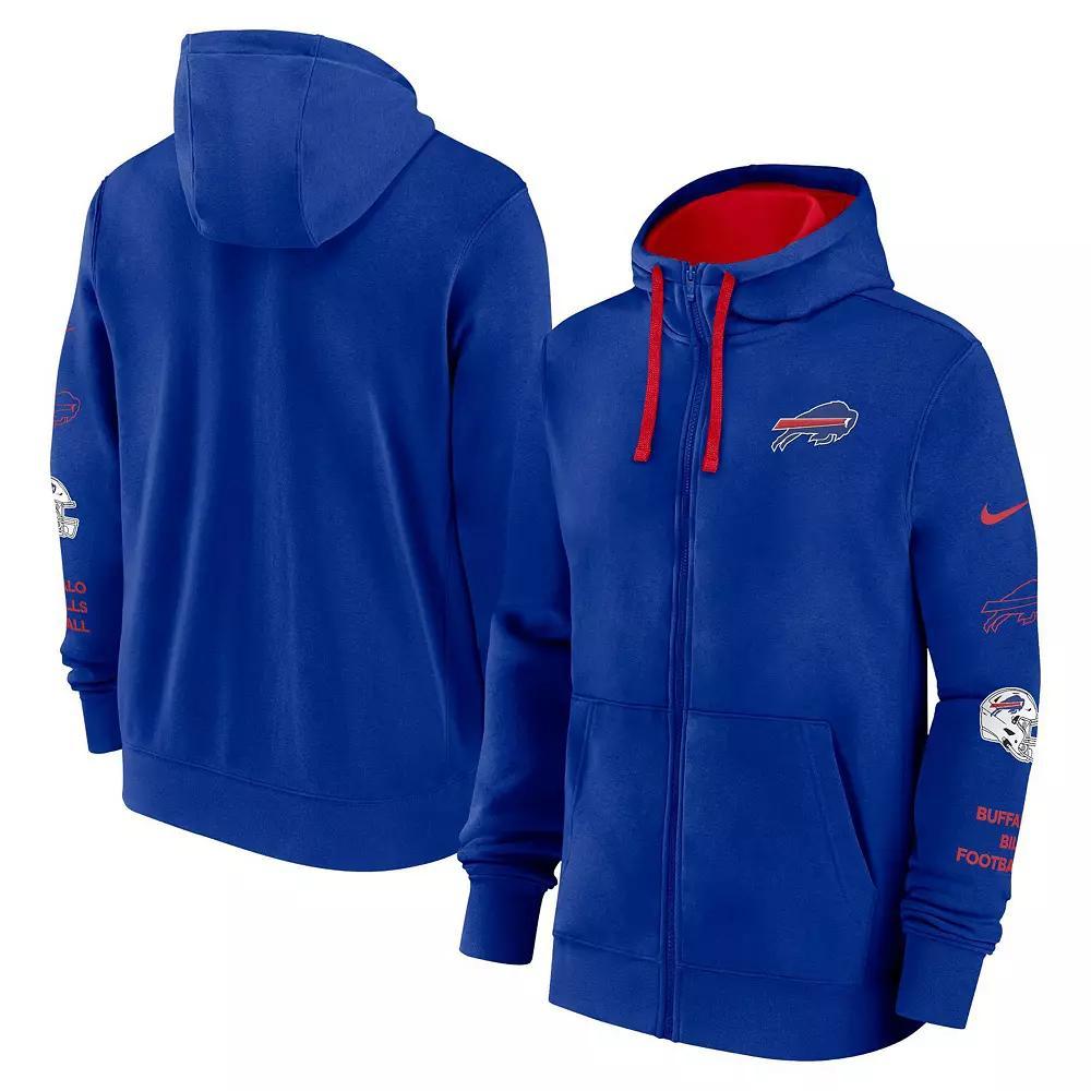 Men's Nike Royal Buffalo Bills Club Full-Zip Hoodie Jacket, Size: XL, Blue Product Image