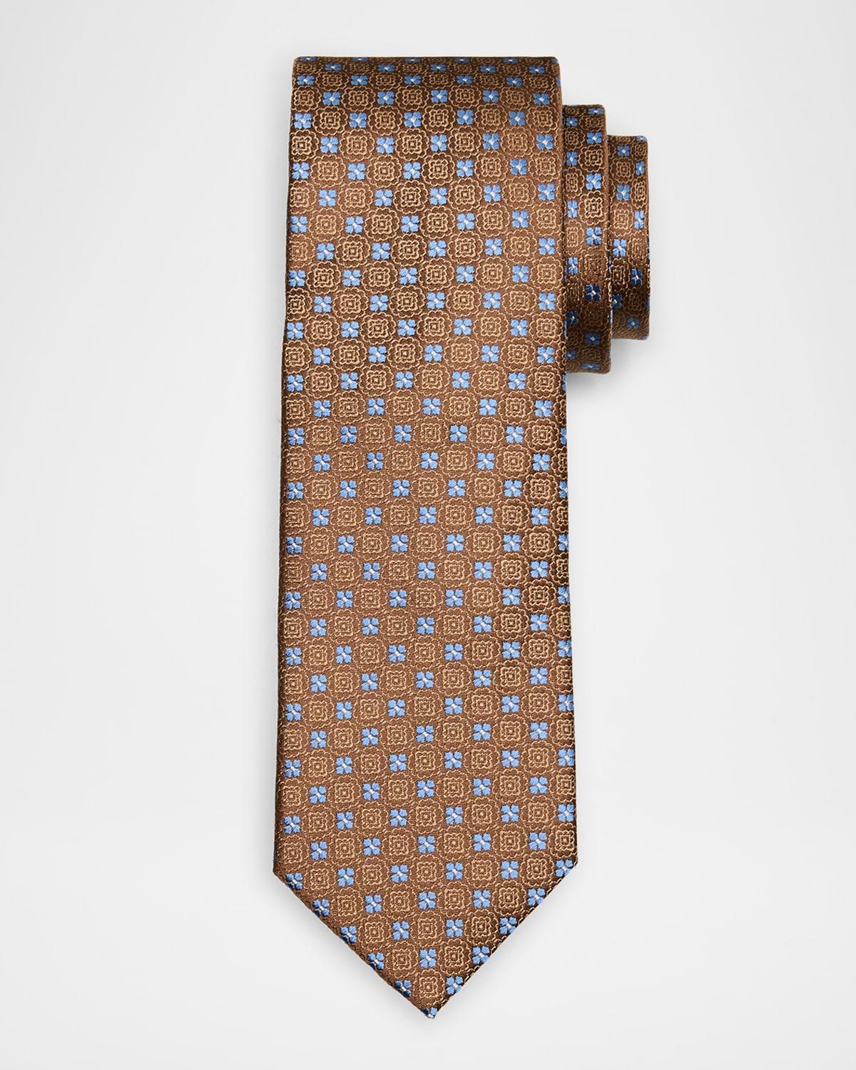 Mens Box Flowers Silk Tie Product Image