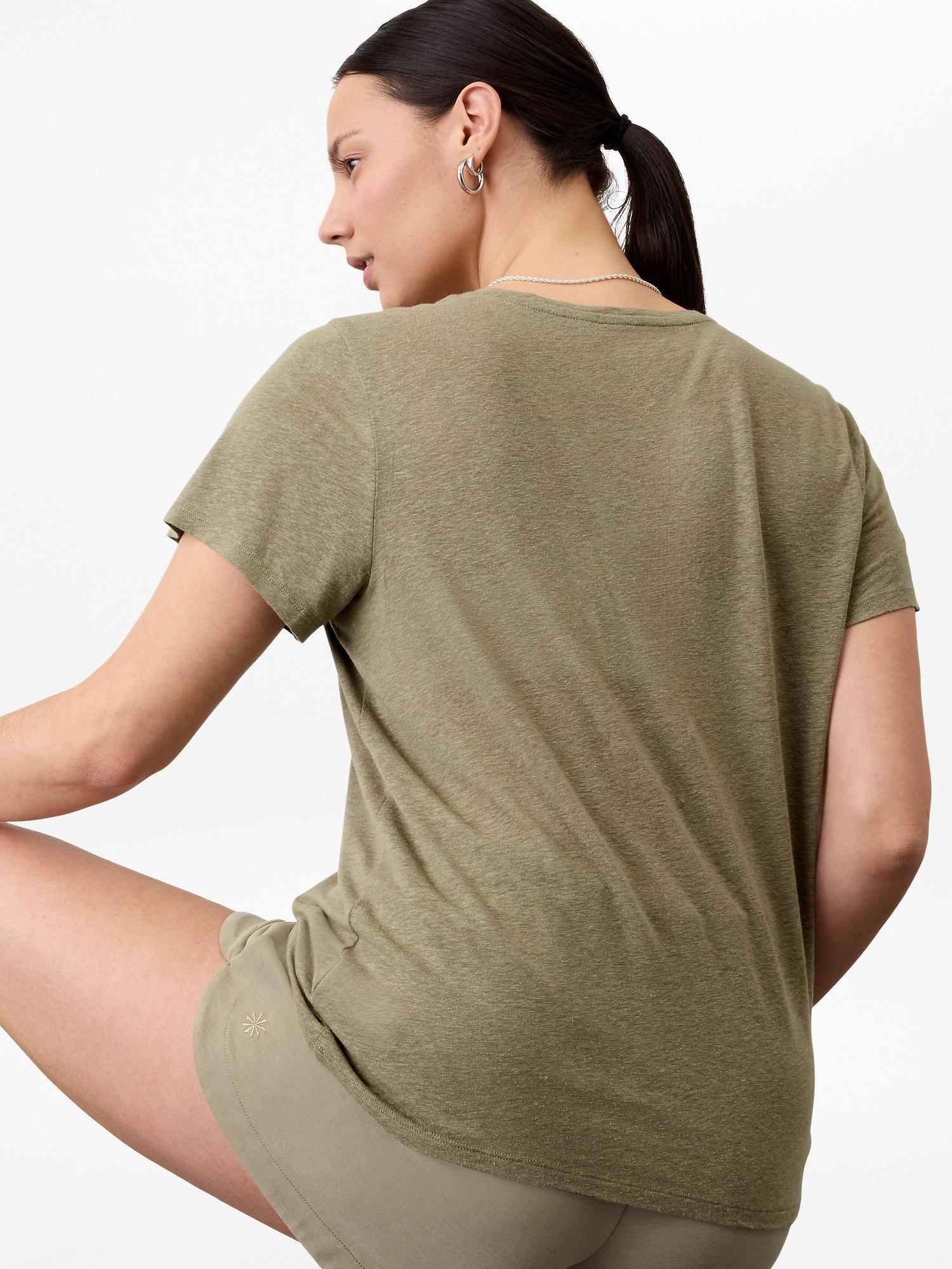 Getaway Linen Blend V-Neck Tee Product Image