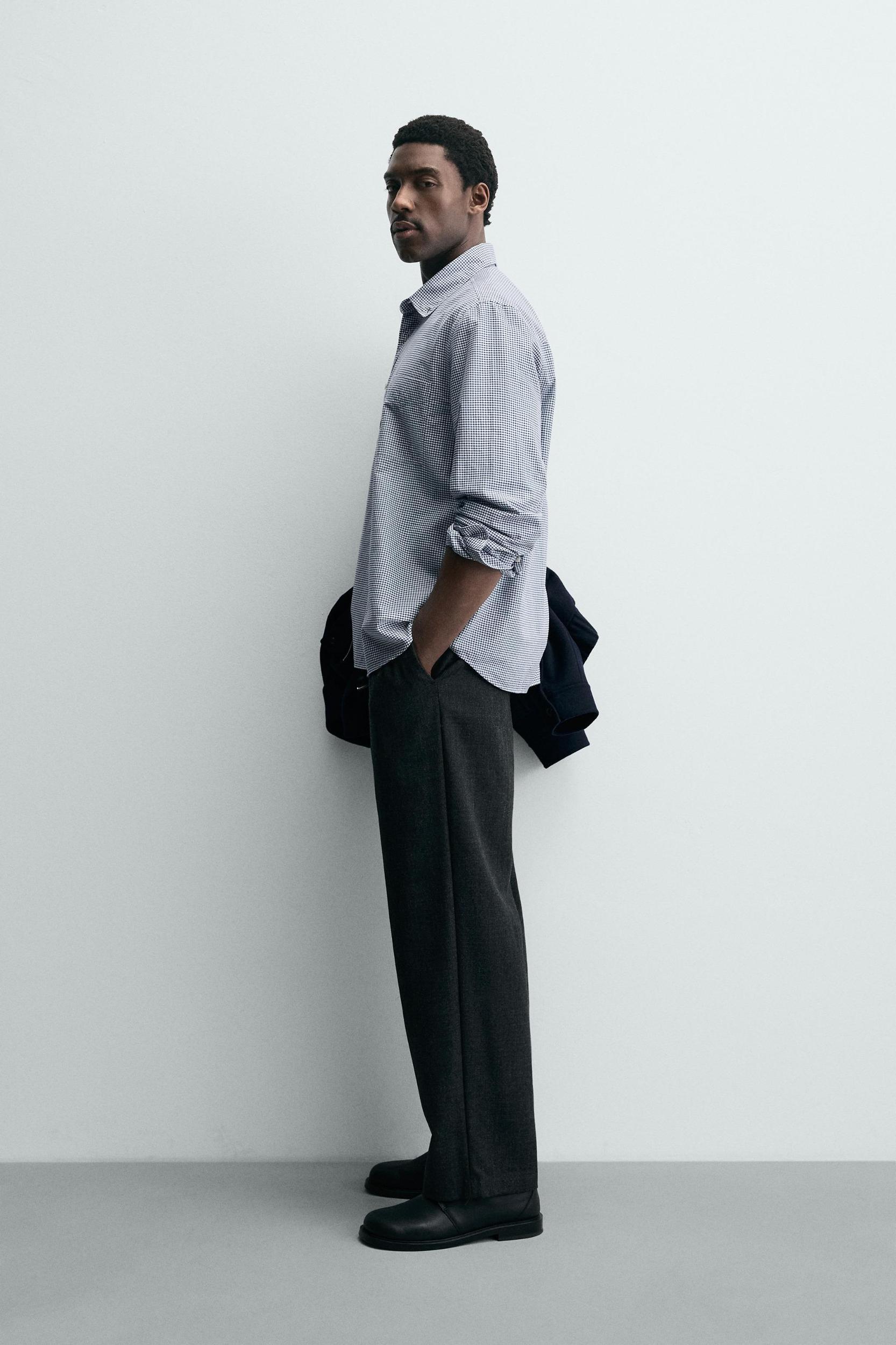 TEXTURED PLAID SHIRT Product Image