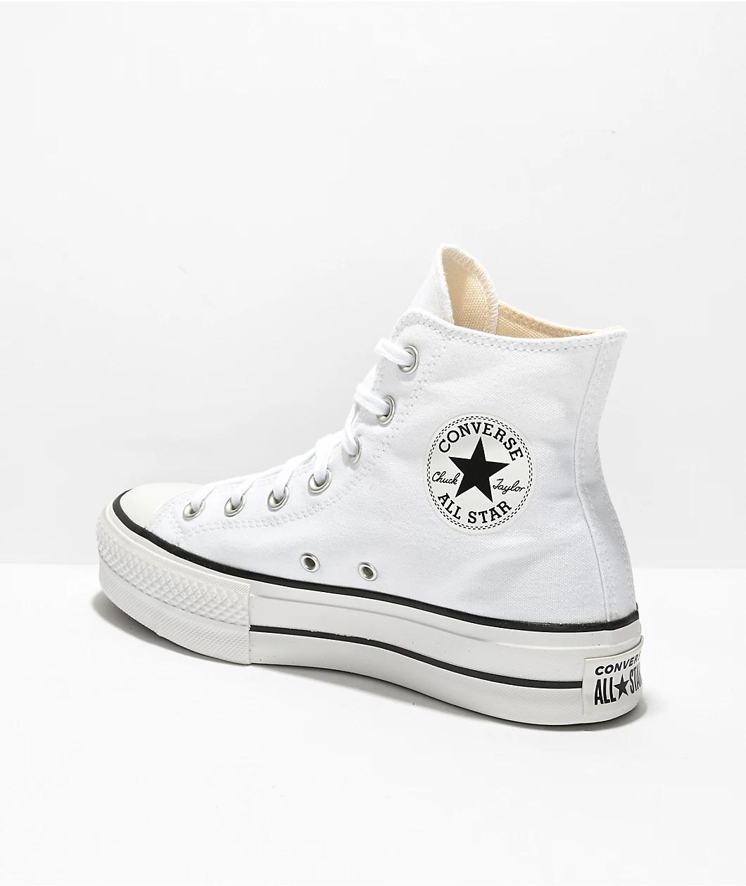 Converse Chuck Taylor All Star Lift White & Black High Top Platform Shoes Product Image