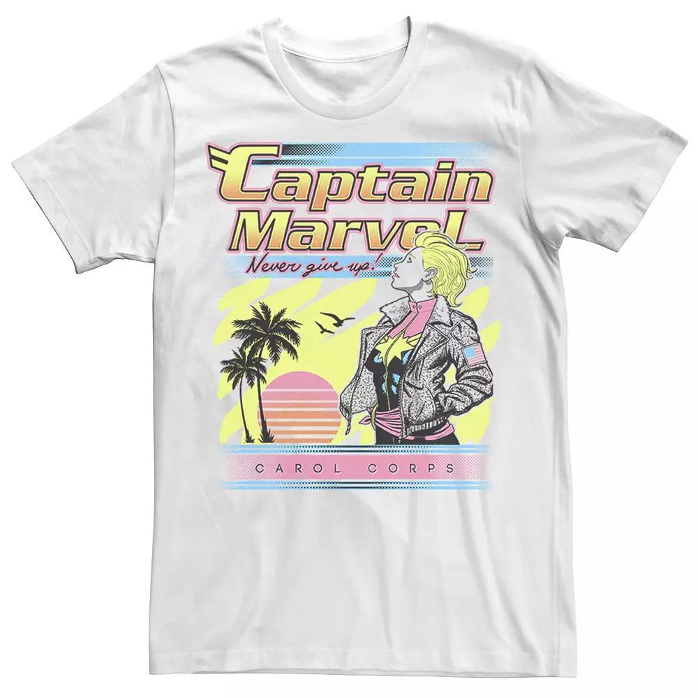 Men's Marvel Captain Marvel Never Give Up Carol Corps Retro Poster Graphic Tee,  Product Image