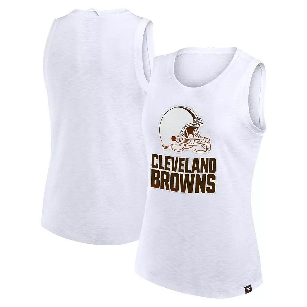 Women's Fanatics White Cleveland Browns Slub Tank Top,  Product Image
