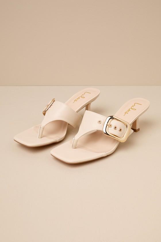 Meline Bone Buckle Thong Slide Sandals Product Image