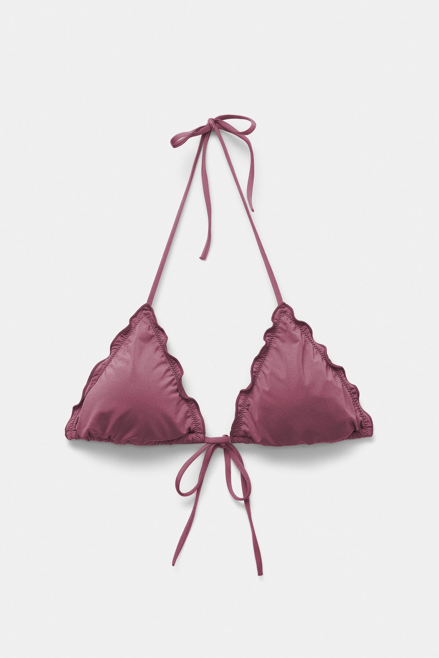 Ruffled triangle bikini top Product Image