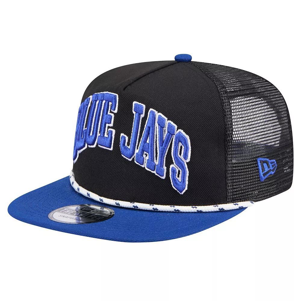 Men's New Era Black Toronto Blue Jays Throwback Meshback Golfer Hat, Jay Black Product Image