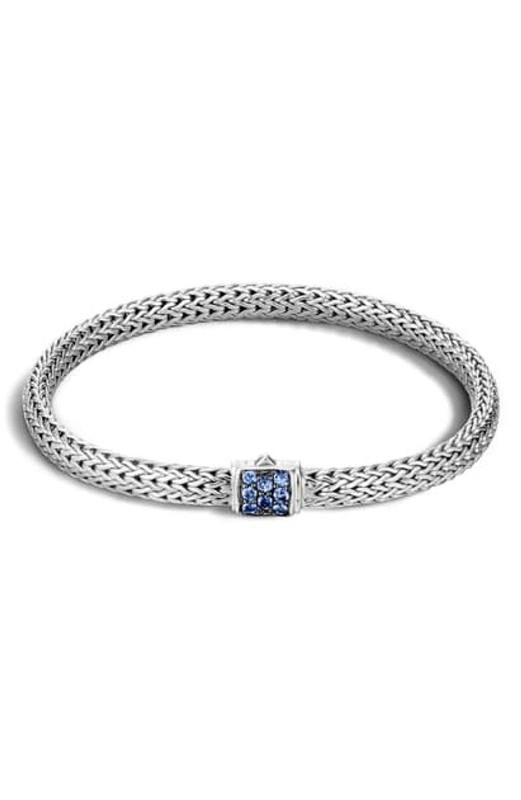 JOHN HARDY Classic Chain Sterling Silver Lava Extra Small Bracelet With Blue Sapphires In Silver/ Blue Sapphire Product Image