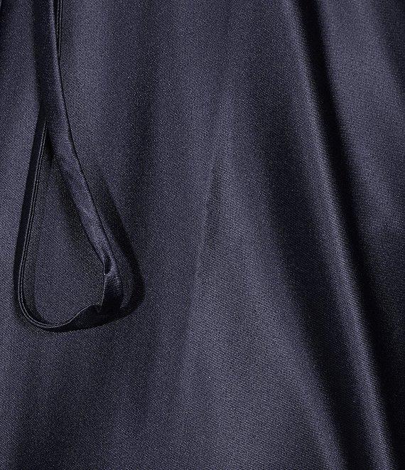 Next Up Drape Neck Illusion Corset Satin Gown Product Image