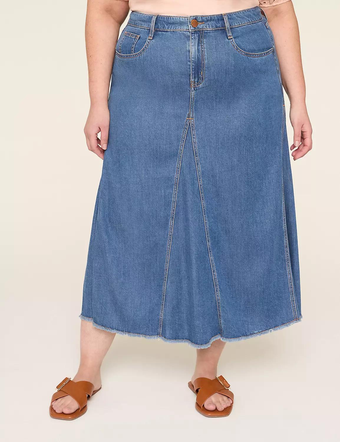 Denim Maxi Skirt Product Image