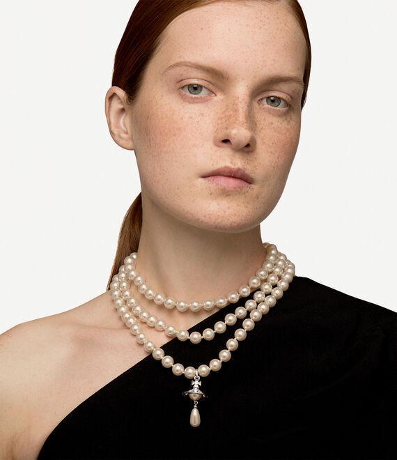 Three Row Pearl Drop Choker Product Image