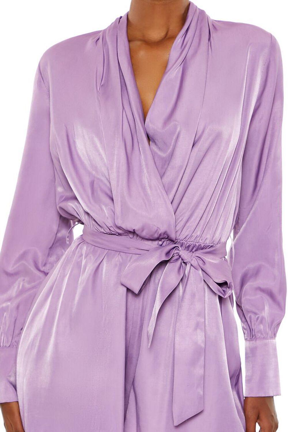 Satin Long-Sleeve Wrap Romper | Forever 21 Product Image