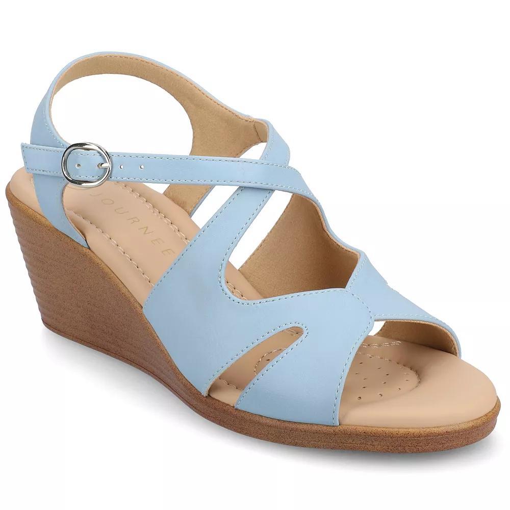 Journee Women's Kedzie II Ankle Strap Wedge Sandals,  Product Image