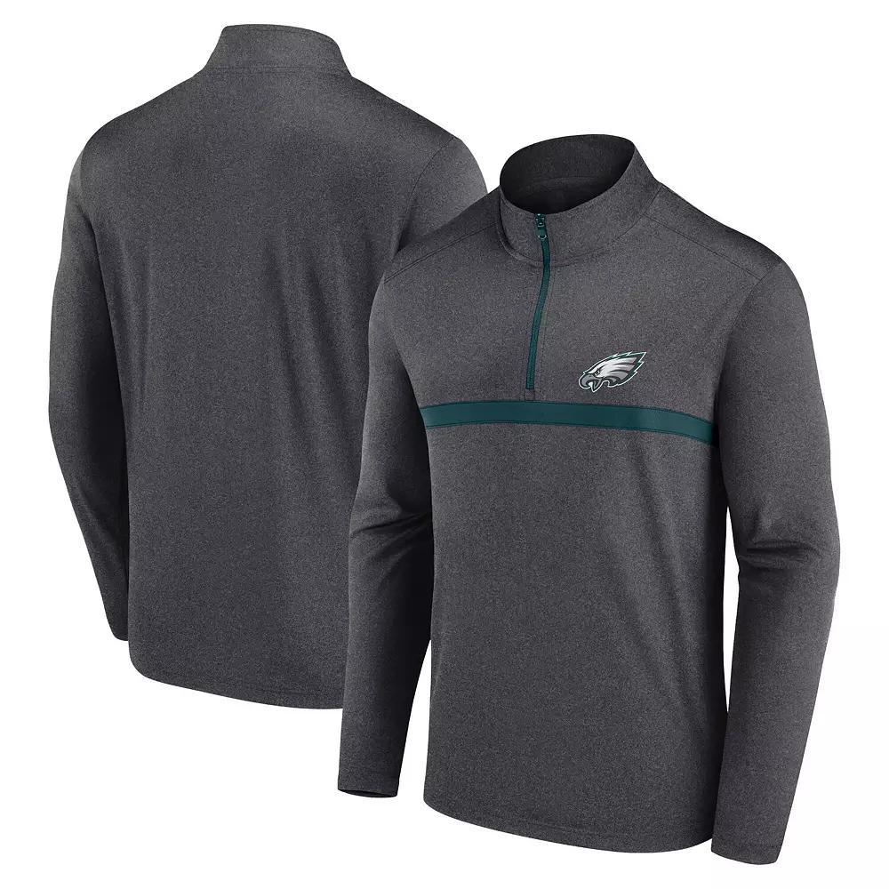 Men's Fanatics  Midnight Green Philadelphia Eagles Head-to-Head Quarter-Zip Top, Size: 2XL, Grey Product Image