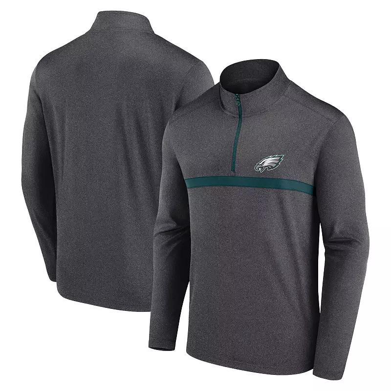 Men's Fanatics  Midnight Green Philadelphia Eagles Head-to-Head Quarter-Zip Top, Size: 2XL, Grey Product Image
