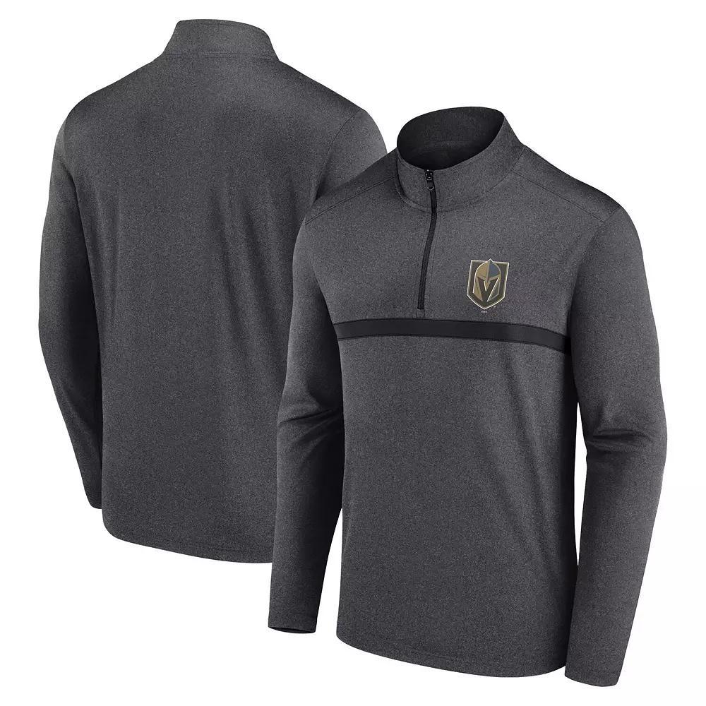 Men's Black Vegas Golden Knights Head-to-Head Raglan Quarter-Zip Top,  Product Image