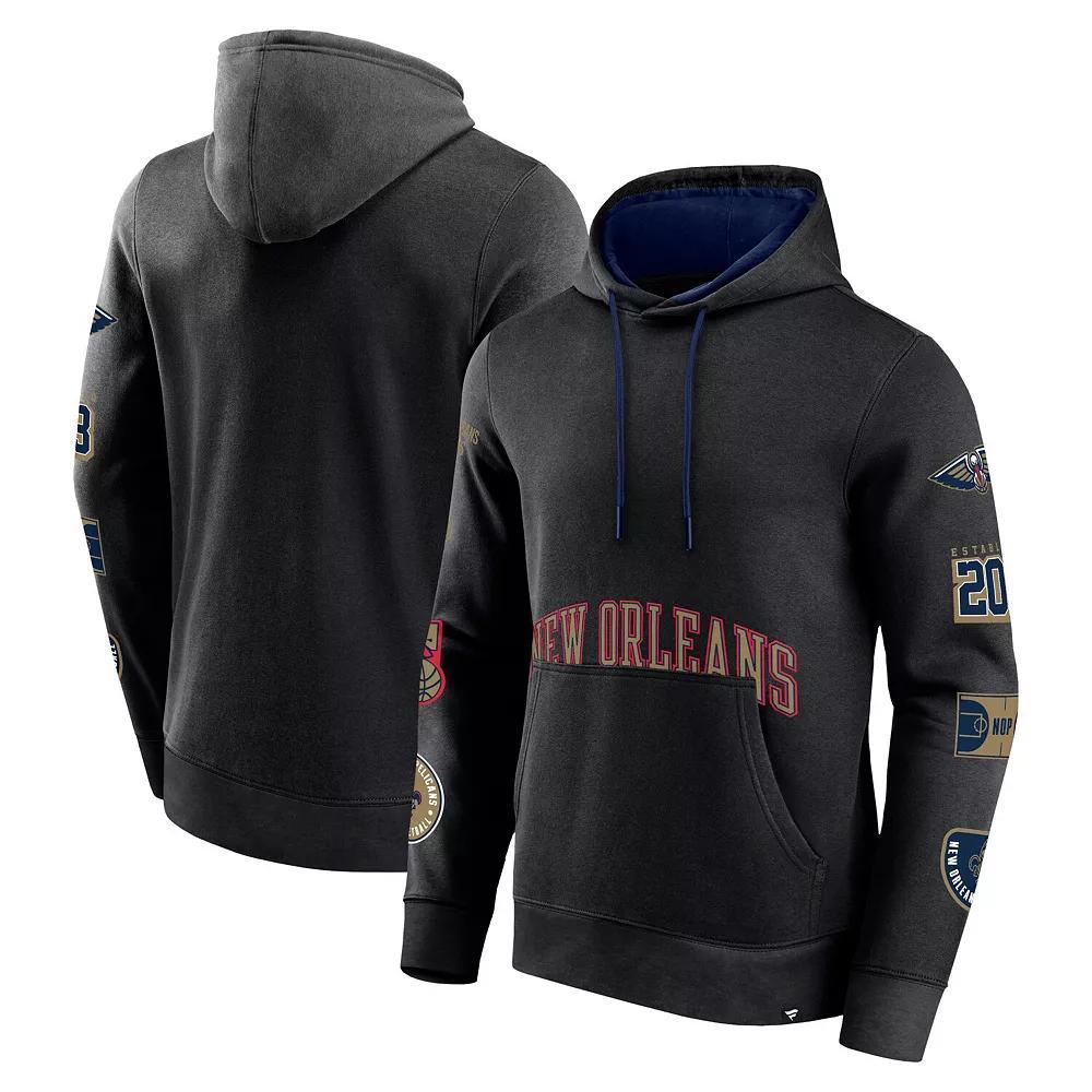 Men's Fanatics Branded Black New Orleans Pelicans Home Court Pullover Hoodie, Size: 2XL Product Image