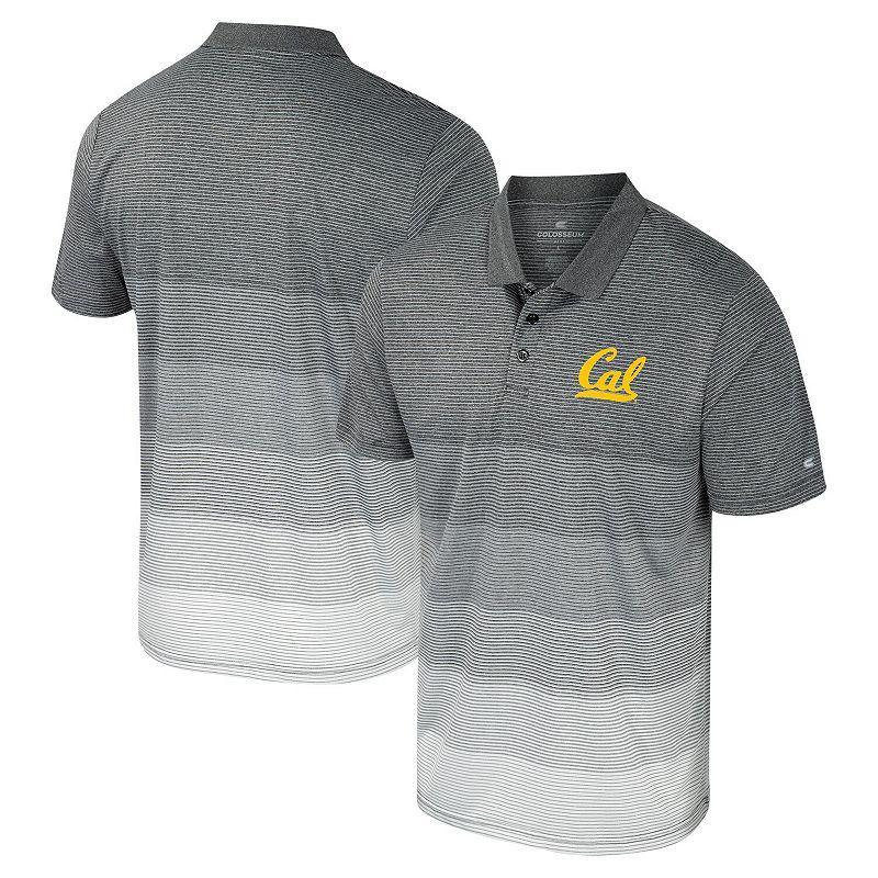 Mens Colosseum Gray Cal Bears Striped Mesh Polo Product Image