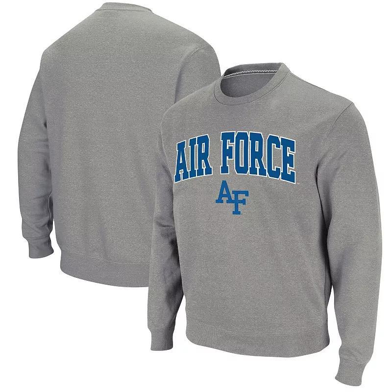 Mens Colosseum Heathered Gray Air Force Falcons Arch & Logo Sweatshirt Product Image