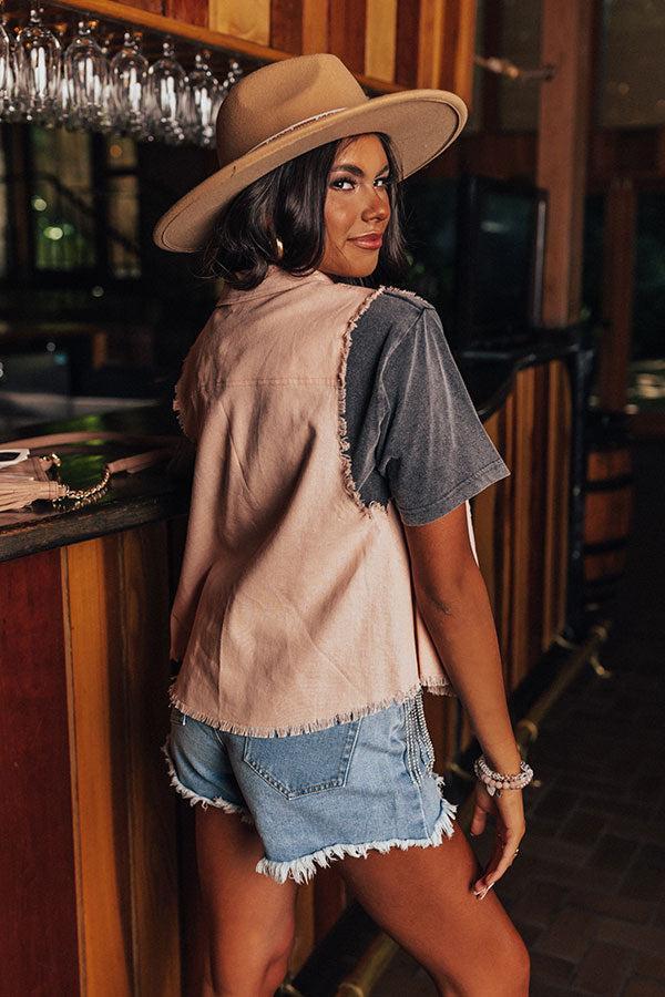 Drawn To The Beach Linen-Blend Button Up Product Image