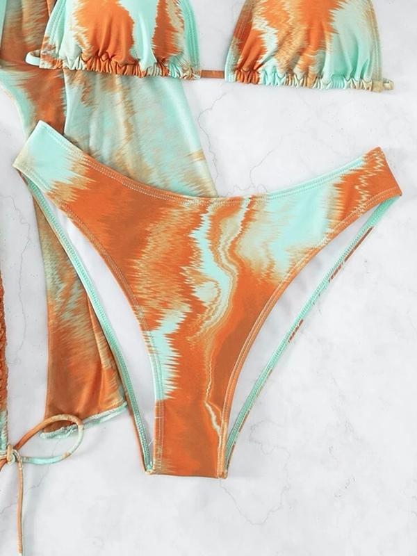 Tie Dye Print Three-piece Swimsuits Product Image