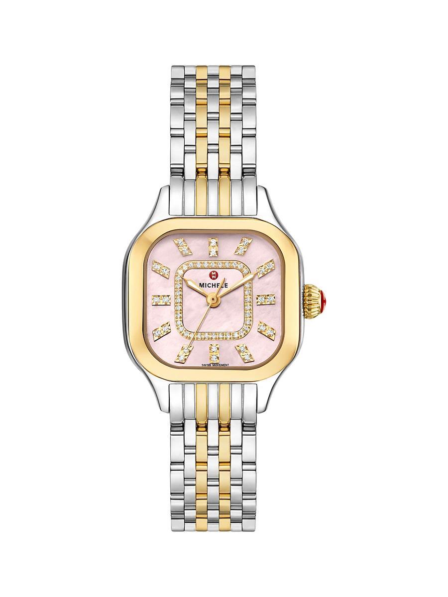 Womens Meggie Two-Tone Stainless Steel, Mother-Of-Pearl & 0.19 TCW Diamond Bracelet Watch/29MM Product Image