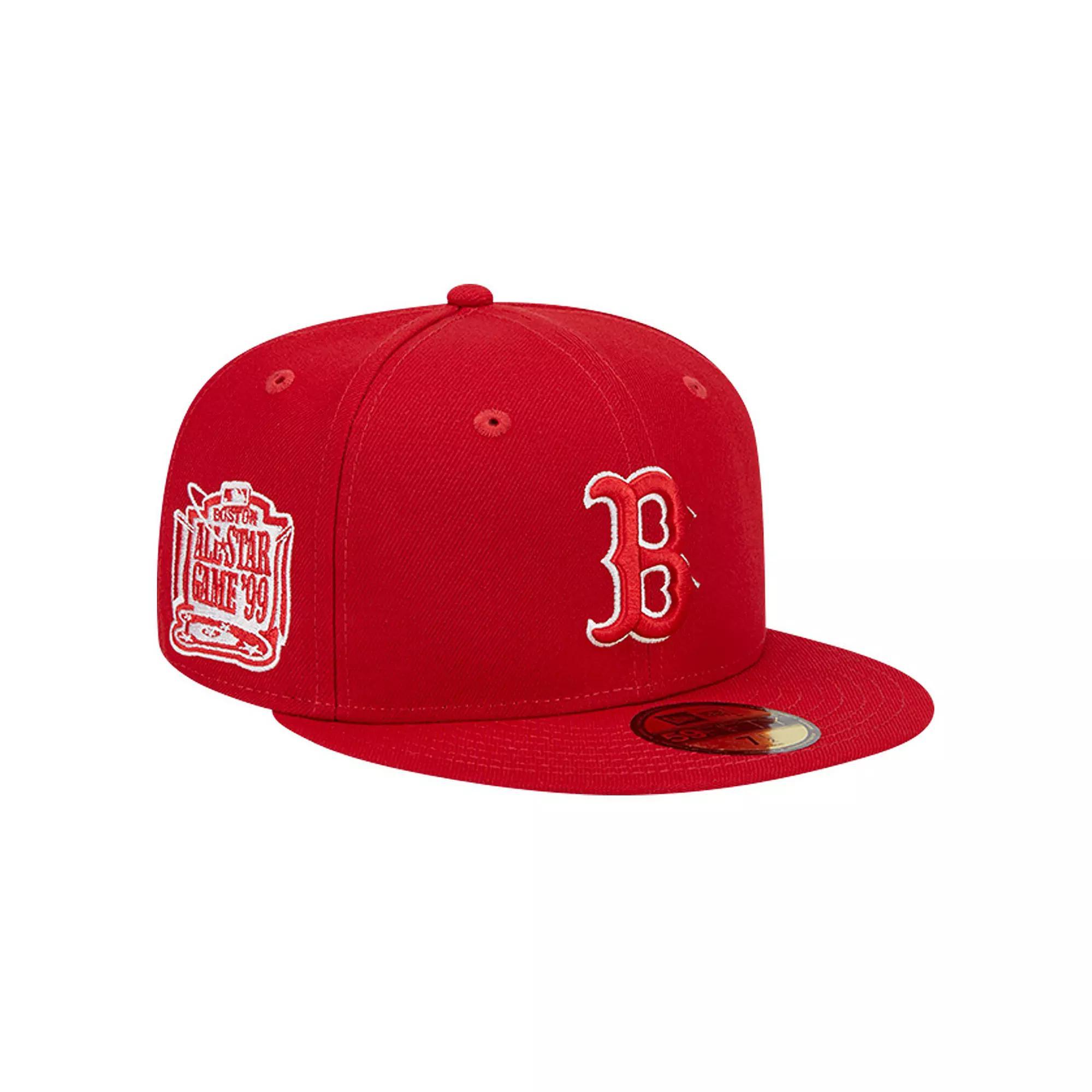 Men's New Era Red Boston Red Sox Logo 59FIFTY Fitted Hat, Size: 6 7/8 Product Image