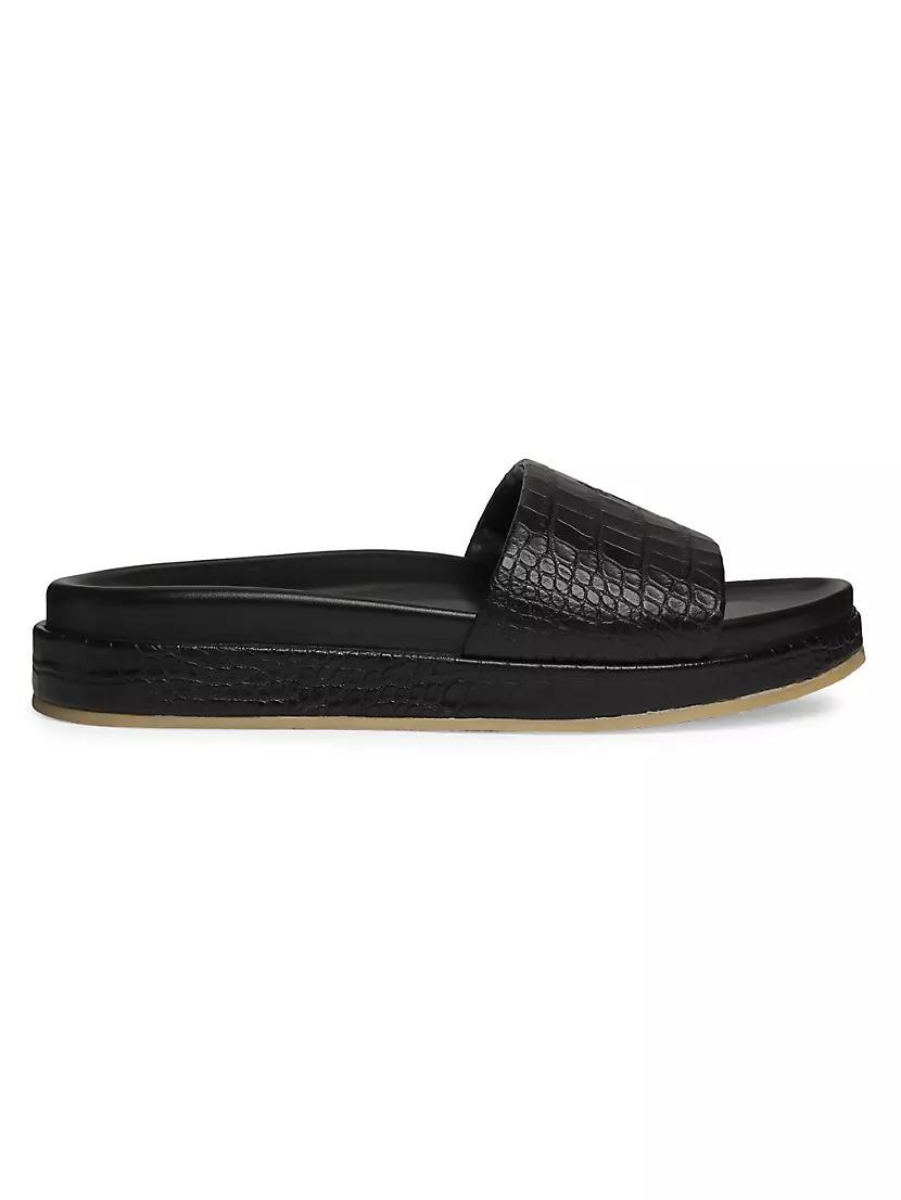 Men's Gz-indi Brazileiro Croc-Effect Leather Slide Sandals Product Image