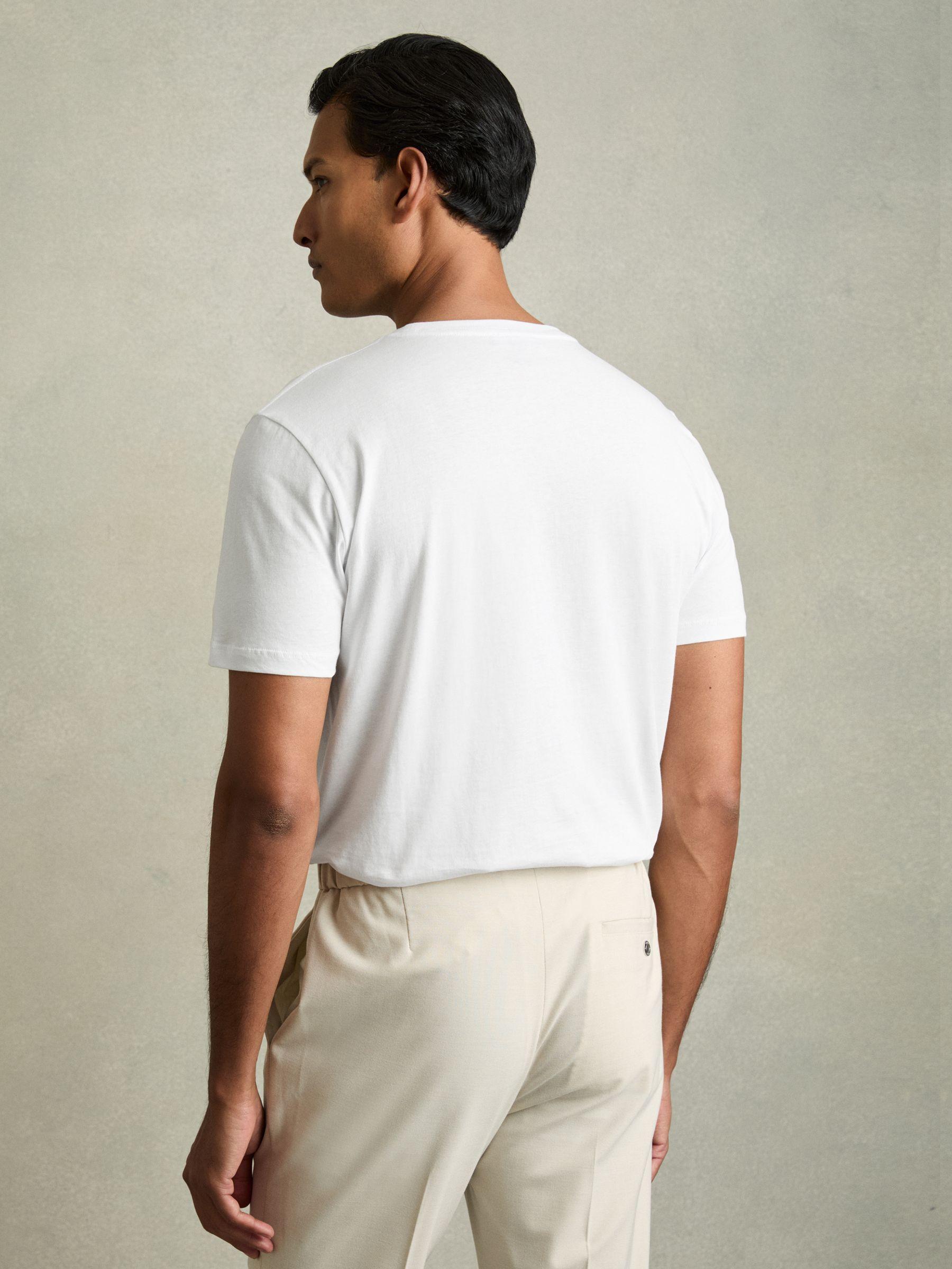 Cotton Crew-Neck T-shirts 3 Pack in White/Navy/Airforce Blue Product Image