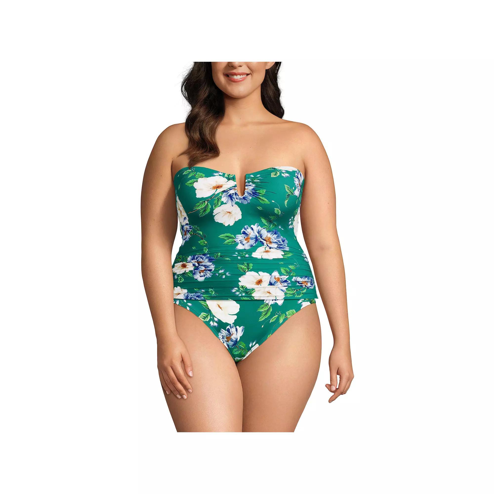 Plus Size Lands' End Slender U-Wire Multiway Swim Top, Women's, Size: 20 W, Blue Mini Stripe Product Image