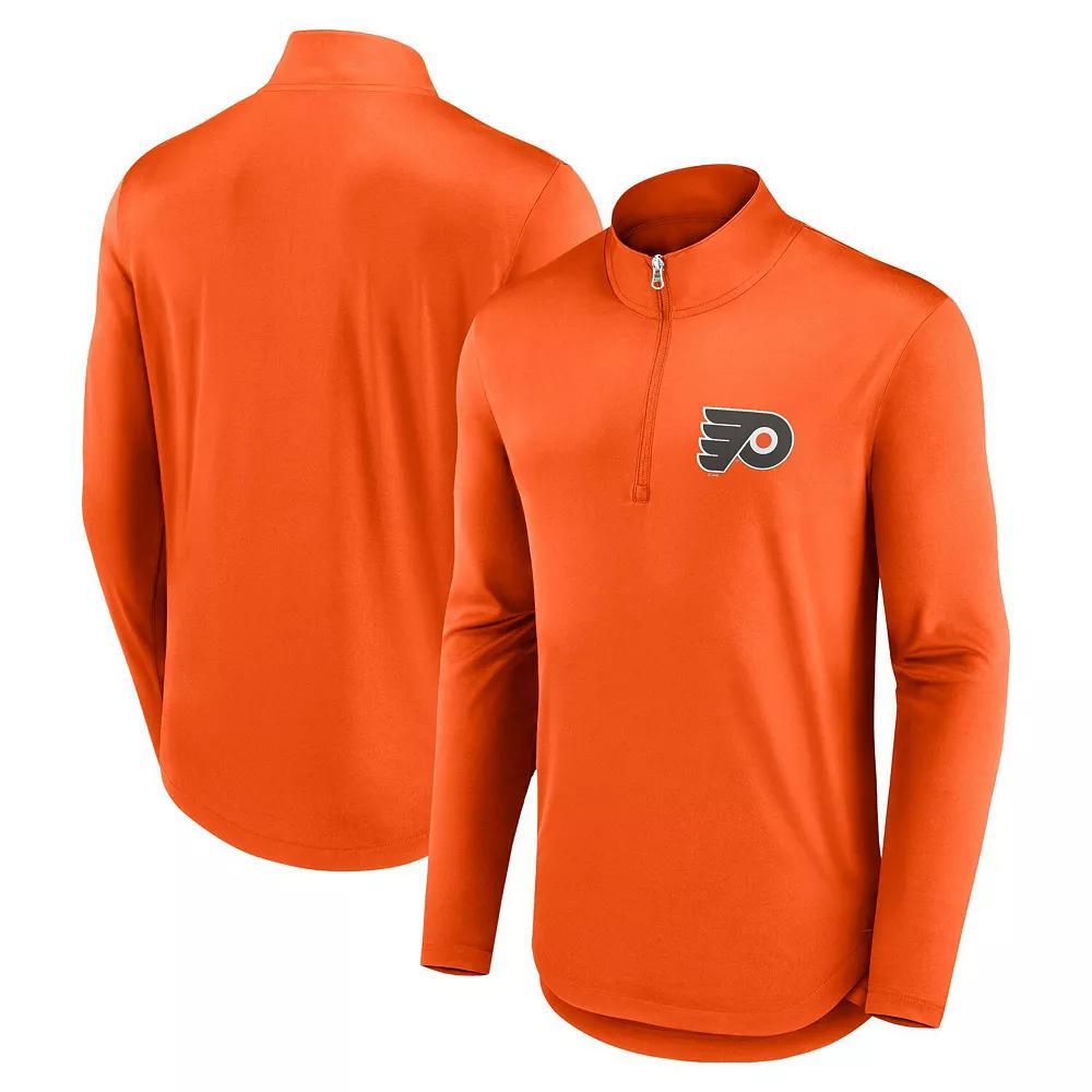 Men's Fanatics Branded Orange Philadelphia Flyers Mock Neck Quarter-Zip Top, Size: Small, Fly Orange Product Image