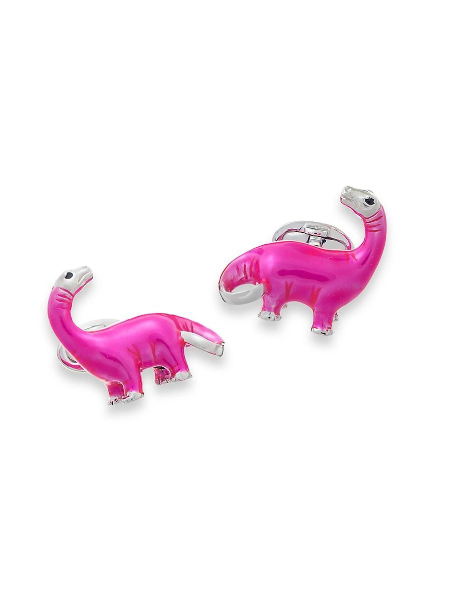 Mens Sterling Silver Dinosaur Cufflinks Product Image