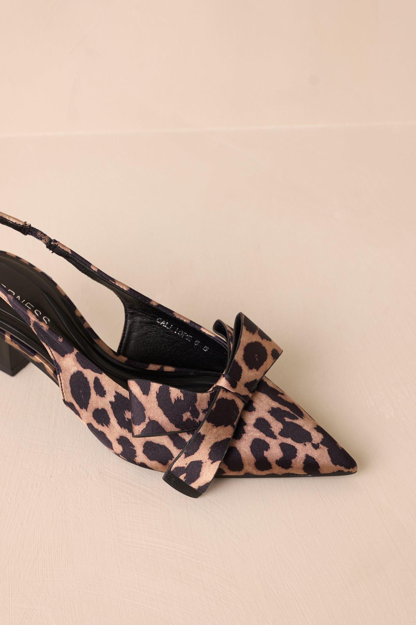 Dreamy Gleam Leopard Print Slingback Kitten Heels Product Image