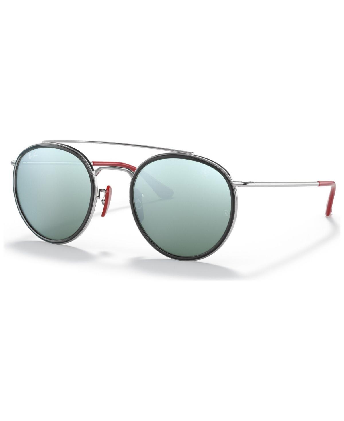 RAY BAN Rb3647m Scuderia Ferrari Collection Sunglasses Silver Frame Silver Lenses 51-22 In Silver Flash Product Image