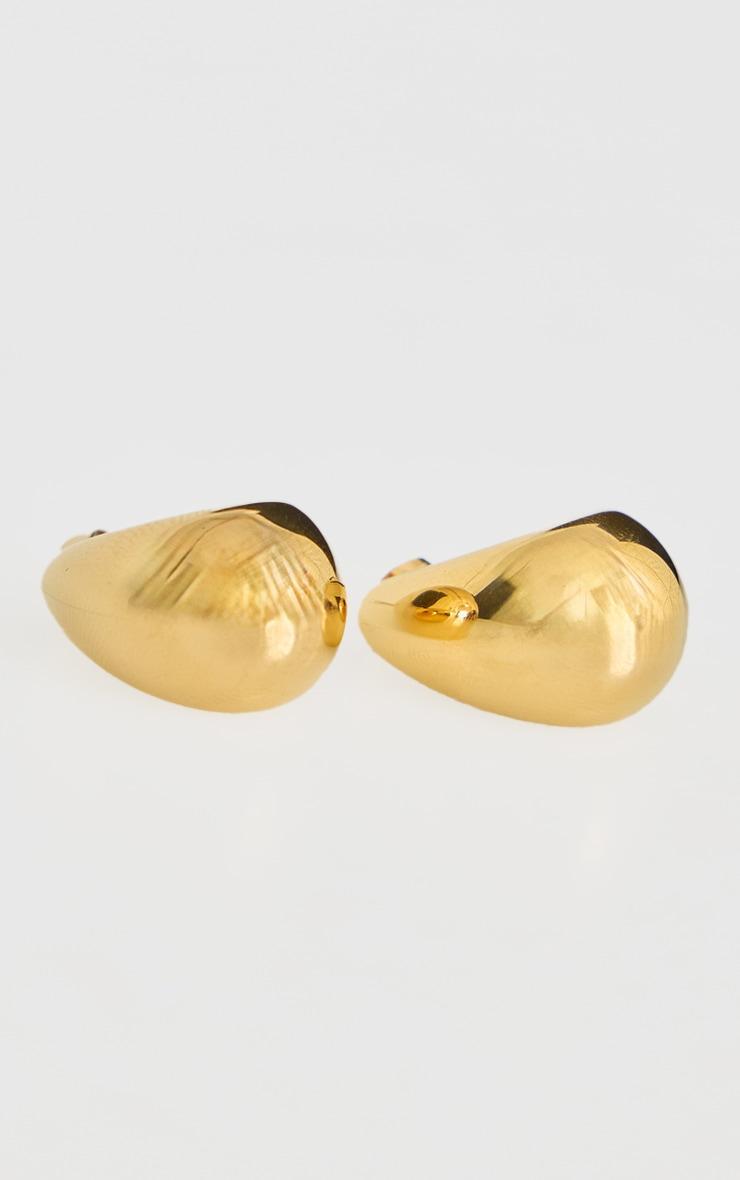 Gold Water Resistant Teardrop Stud Earrings Product Image