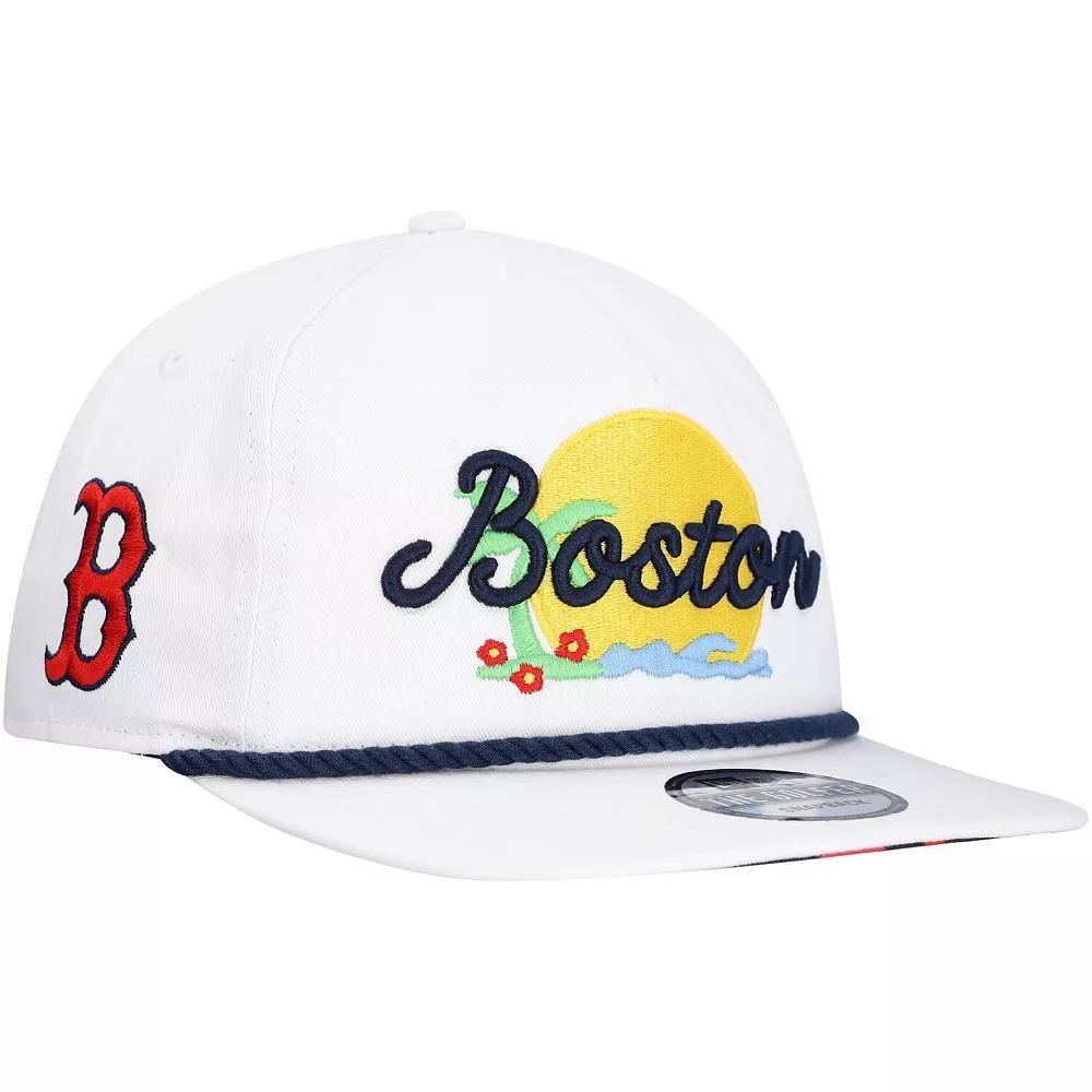 Men's New Era White Boston Red Sox Paradise Golfer Adjustable Hat Product Image