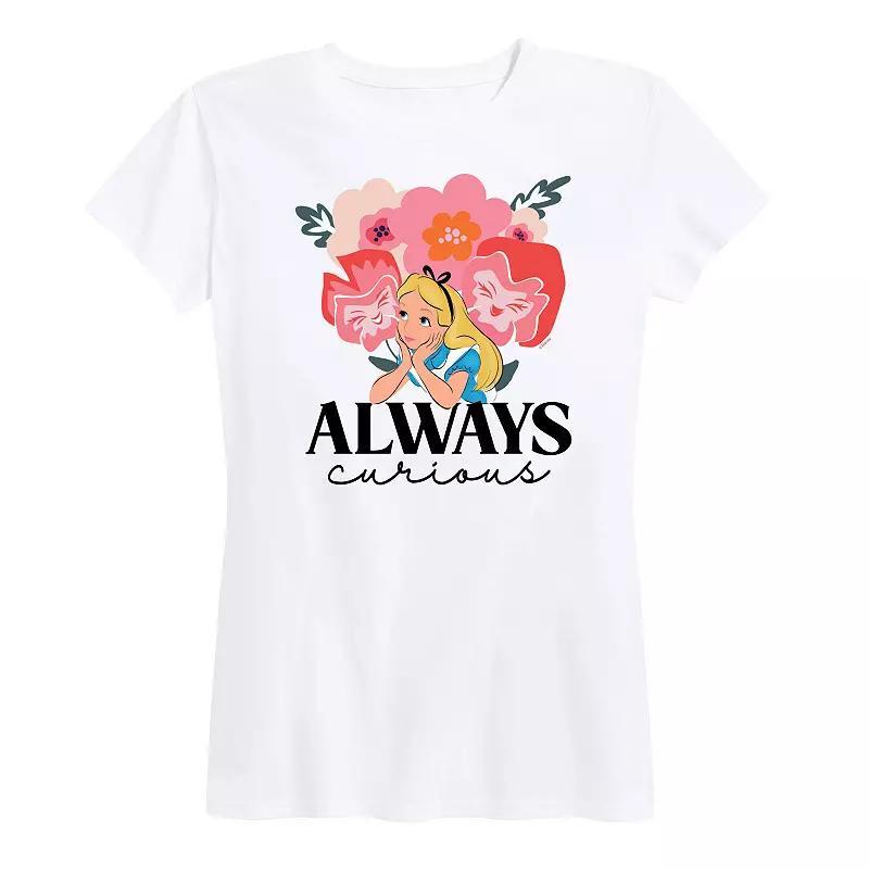 Disney's Alice in Wonderland Women's Always Curious Graphic Tee, Girl's, Size: XL, Grey Gray Product Image