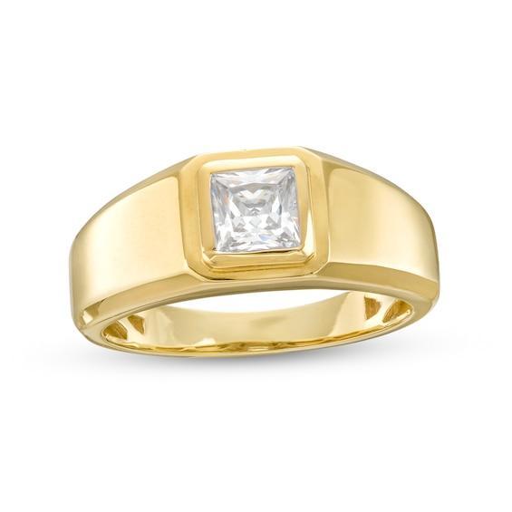 Men's 1 CT. T.w. Certified Square-Cut Lab-Created Diamond Solitaire Wedding Band in 14K Gold (F/Vs2) Product Image